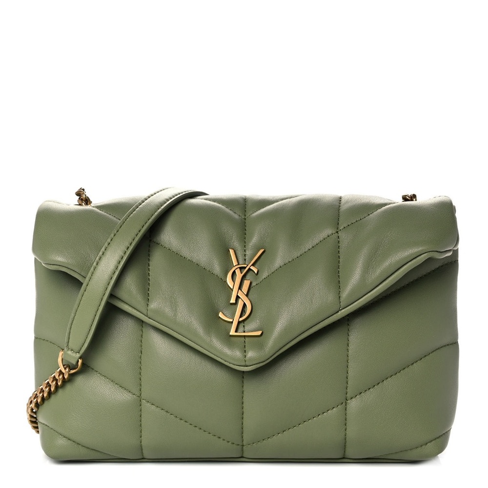 Yves Saint Laurent Pistachio Toy Lou Lou Puffer Quilted Shoulder Bag